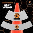 thumbnail image 4 of White + HIP Reflector Tape Cone Collar Set for Orange Traffic Cones - 4 Inch and 6 Inch Collars for Wide Body Safety Cones 36 Inch Height – High Visibility Reflective Tape Stickers, 4 of 8