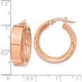 thumbnail image 3 of 14K Rose Gold Polished And Textured Inside Hoop Earrings (21.74 X 21.33) Made In Italy tf1994r, 3 of 5
