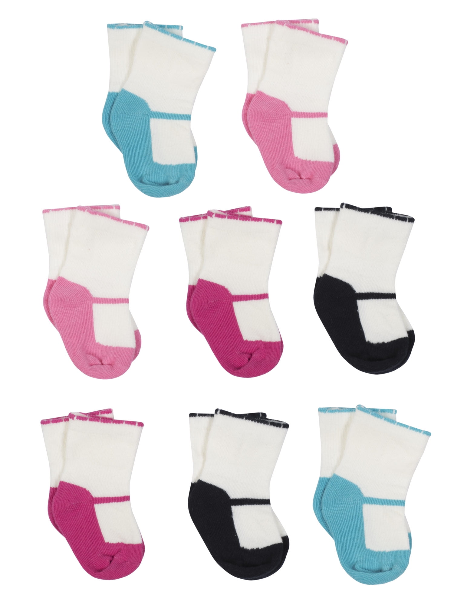 Gerber baby-girls 8-pack Wiggle Proof No Show Socks 