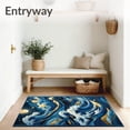 thumbnail image 3 of ODIKA 4'x6' Machine Washable Non-Slip Area Rug, and Gold Wave High Traffic Rug, Blue, 69264, 3 of 7