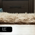 thumbnail image 5 of Ultra Soft Faux Sheepskin Fur Shag Rug Light Brown 5' x 7', 5 of 6
