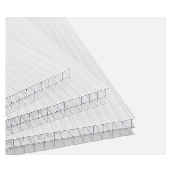 Twin Wall Polycarbonate Greenhouse Panels | Polycarbonate Panels | Greenhouse Panels| Polycarbonate Roof Panels| Panels | Clear, Light Weight | 8mm | Size: 24" x 24" | 5 Pack