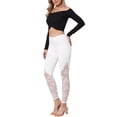 thumbnail image 3 of INSPIRE CHIC Women's Floral Lace Leggings High Waist Patchwork Skinny Pants White M, 3 of 7