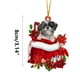 thumbnail image 2 of pstuiky Preciosa etiqueta navideña con flores y perro, adornos navideños, colgante para árbol de Navidad, decoración de árbol de Navidad estilo cabaña, árbol de Navidad verde, 2 of 4