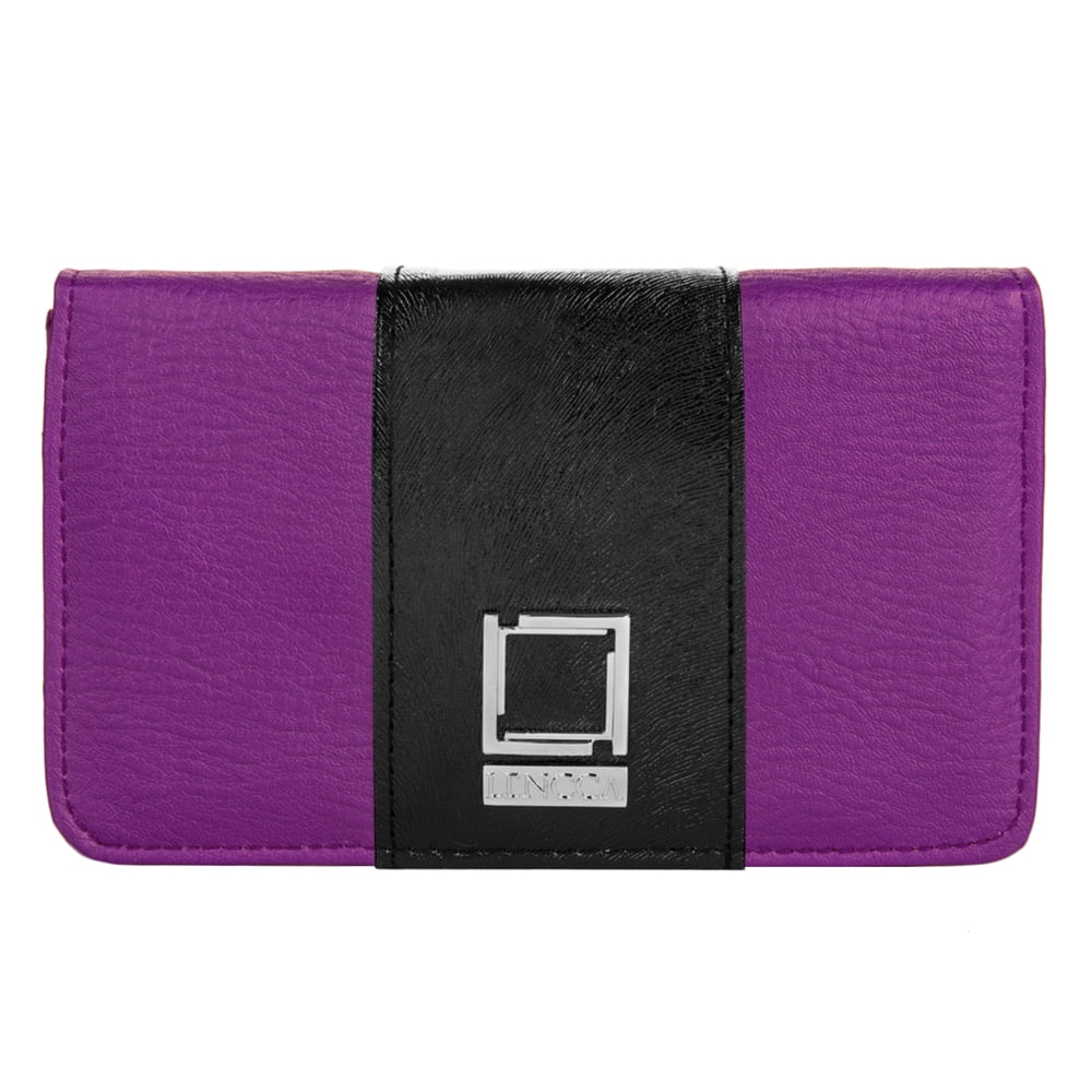 Women's Wallet Clutch Ideal for Daily, Travel, Business, And Personal Use Fits Universal Large Smartphones (Purple)