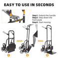 thumbnail image 3 of Aukfa Stair Climbing Hand Truck,330lbs Heavy Duty Foldable Utility Dolly with Tri-Wheel Design and Ergonomic Handle,Black, 3 of 7