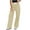 Khaki, variant on aidice Fall Casual Pants for Women Striped Elastic High Waisted Straight Leg Seniors Trousers