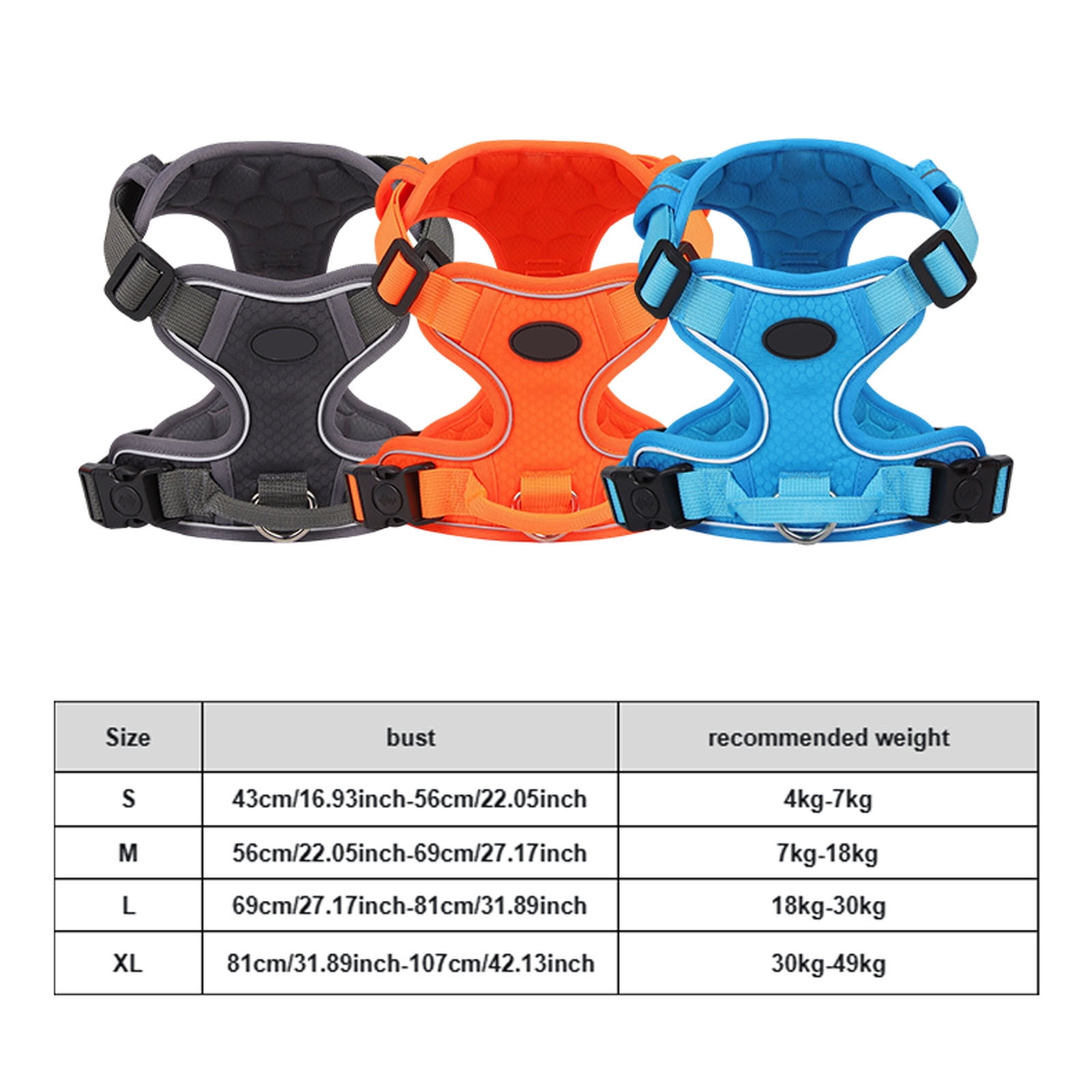 Pet Walking Harness Reflective Vest Harness for Dogs and Cats Breakaway Design for Safe Walking without Leash Pet Body Gear Orange - XL