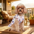 thumbnail image 6 of Dmlowu 4th of July Patriotic Dog Dress, Red White Blue Star Pattern Dog Clothes, Breathable Summer Party Outfit for Pets (5.5-8.8 lbs), 4th of July Decorations, 6 of 7