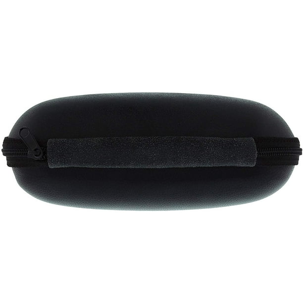 Extra Large Zip Up Eyeglass Case For Men & Women, Fits 2 Pairs Of Glasses, Black