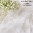 thumbnail image 3 of Inosoo Pearl Gauze Table Runner 30x120 inch, 10FT Sheer Tulle Table Decor with Shatterproof Pearls for Wedding Party Dining, White, 3 of 9