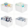 thumbnail image 4 of Organizador de almacenamiento de plástico, contenedor grande, accesorios de despensa de cocina, armario, encimera, nevera, organizador de alimentos de 2 blancos, 4 of 5