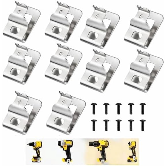 N268241 N086039 Belt Clips Dewalt 304 Stainless Steel Drill Clips Tool Hooks for Dewalt 20V Power Tools, Compatible with DCD980, DCD985, DCD980L2, DCD985L2(10-pcs)