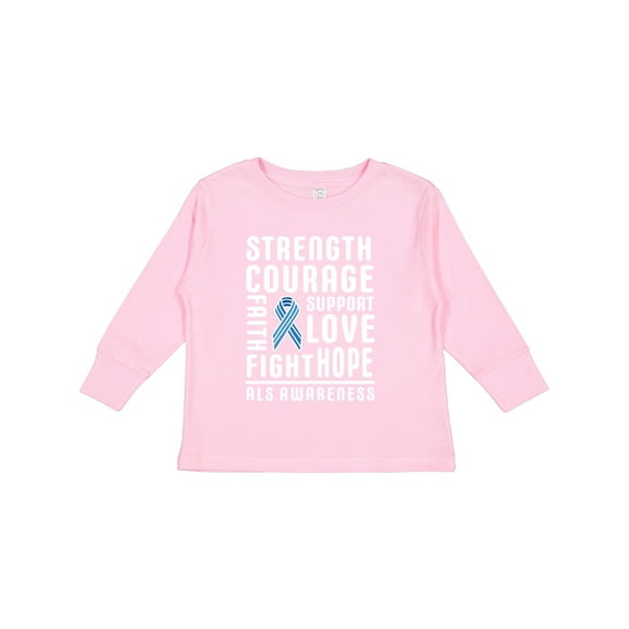 Inktastic ALS Awareness Strength Courage Support Boys or Girls Long Sleeve Toddler T-Shirt