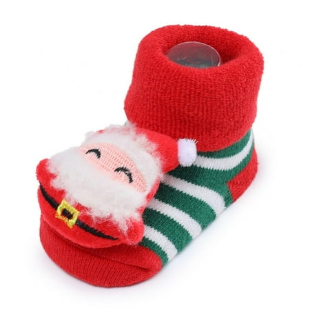 

Baby Kids Christmas Socks Cotton Xmas Winter Warm Rattle Socks
