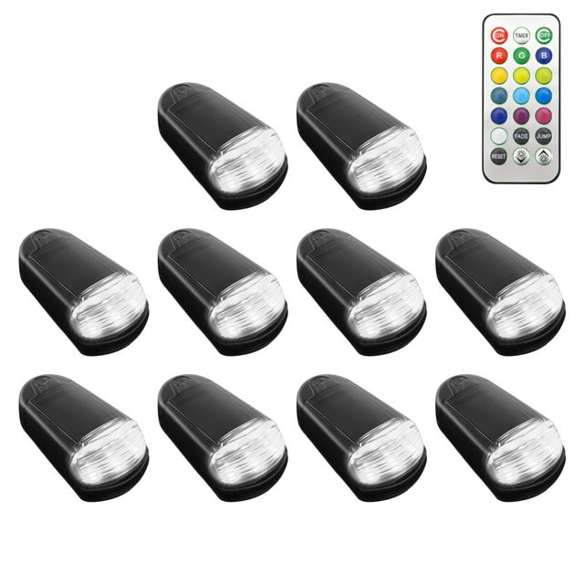 LUVCLS Luces de cabina solares inalámbricas para camiones: nuevas luces de techo LED sin perforaciones 2025, instalación sin perforaciones, control de aplicación de 7 colores, luces de posición de c