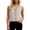 Beige, variant on Women's Sleeveless Open Front Cardigans Button Down Shirt Summer Ladies Ruffle V-Neck Casual Chambray Blouse