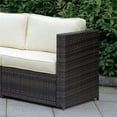thumbnail image 2 of Bowery Hill Contemporary Rattan Patio Left Arm Chair in Brown and Beige, 2 of 5