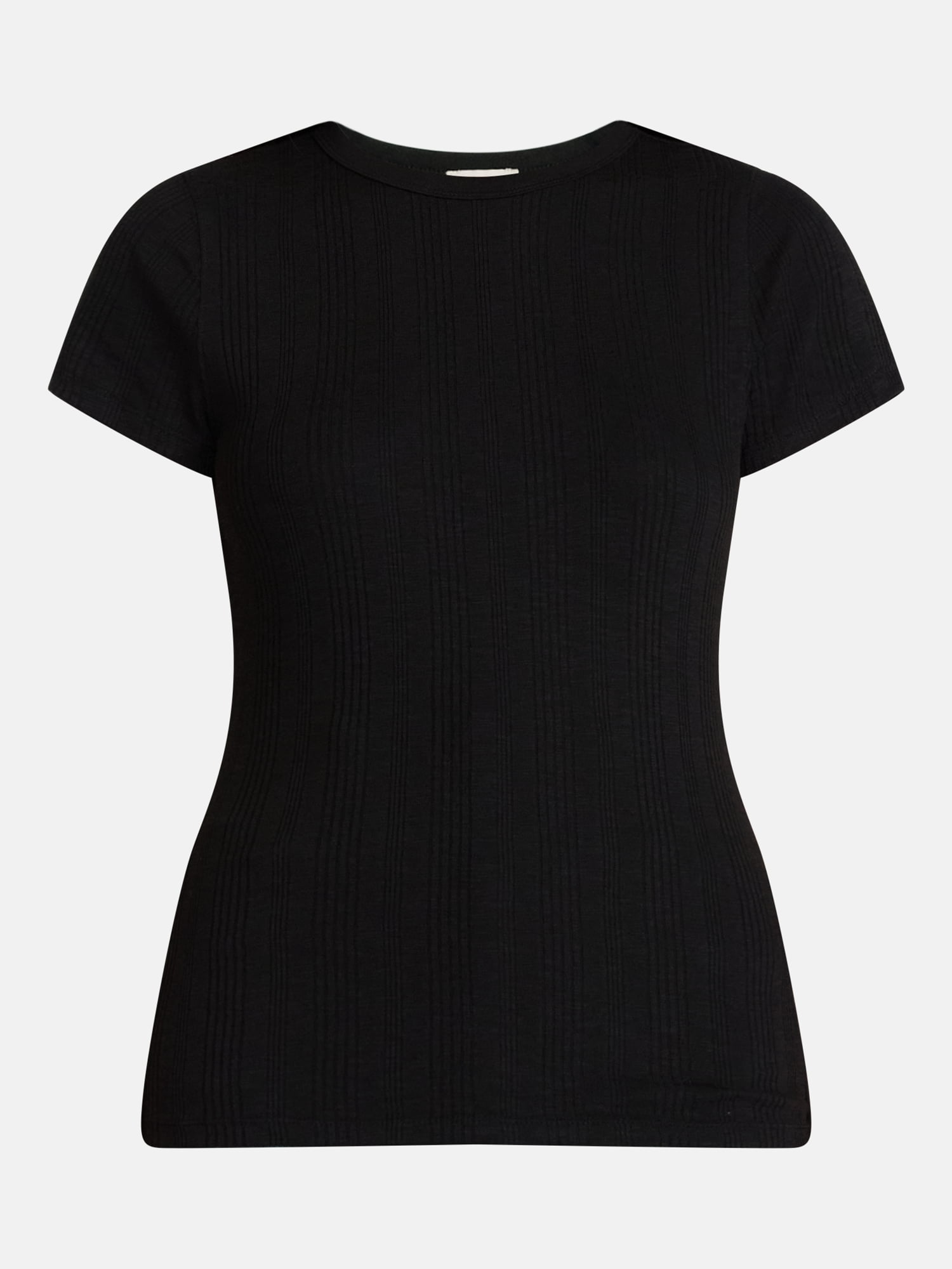 Scenario Women's Variegated Rib Tee with Short Sleeves, Sizes XS-XXXL