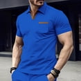 thumbnail image 2 of Bxsruta Men's Casual Short Sleeve Polo Shirt with Pocket Breathable Slim Fit Daily Wear Top, 2 of 6