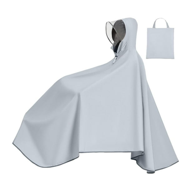 Poncho de lluvia para bicicletas, impermeable con capucha para hombres para mujeres, ropa de lluvia reutilizable, capa protectora para bicicletas de Gris