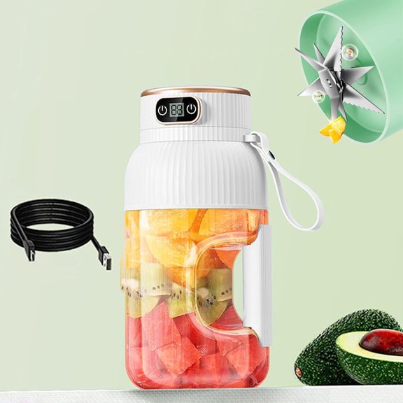 Portable Juicer Cup Blender with Digital Display - Multi-Use Travel Blender for Shakes & Smoothies, Small Personal Blender
