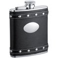 thumbnail image 1 of Visol VF1220 Visol Rocker Black Leather Liquor Flask With Studs - 6oz, 1 of 1