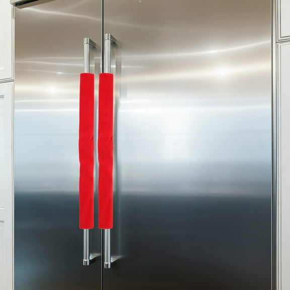 Milisten 2Pcs Refrigerator Door Handle Cover Red Velvet for Dishwasher Handle Holiday