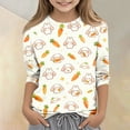 thumbnail image 2 of Grblisyd Girls Shirts 3/4 Length Sleeve Cute Animal Print Graphic Tops Crewneck Kids Casual Basic Loose Tee 7-8Y, 2 of 6