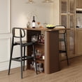thumbnail image 4 of LAZZO 43.5" Kitchen Island with Storage, 3-Tier Farmhouse Counter Height Table, Rustic Wood Coffee Bar Table for Kitchen & Dining Room, Walnut, 4 of 7