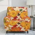 thumbnail image 2 of Xoenoiee Pumpkin Maple Leaves Print Recliner Chair Cover Stretch Sofa Slipcover Sofa Cover Thanksgiving Decoration 4-Pieces Furniture Protector Couch Cover with Elastic Bottom, 2 of 7
