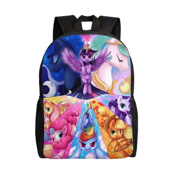 Cartoon My Cute Lit-tle Po-n-y Backpacks Large Capacity Shoulders Daypack Unisex Casual Rucksack Student Outdoor Travel Bookbag
