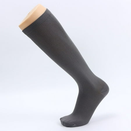 

1Pair Unisex Compression Long Socks Women Men Pure Color Leg Socks Grey L