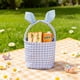 thumbnail image 3 of Decoraciones de Pascua, adornos de Pascua, regalos de Pascua, decoración de Pascua, linda canasta a cuadros con orejas de conejo, huevos de Pascua, dulces, regalo, almacenamiento, bolso de mano con pa, 3 of 5