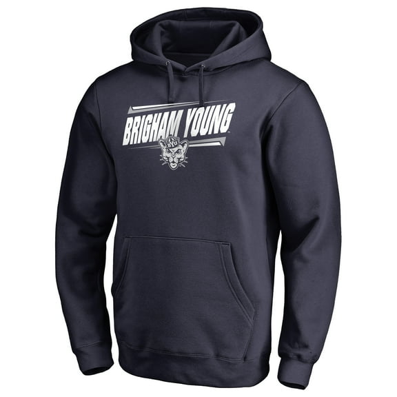 Men's Navy BYU Cougars Double Bar Pullover Hoodie