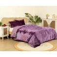 thumbnail image 2 of DecorAvenue Ultra Luxury Velevt Duvet Cover Set 3 Pc Comforter Cover Set for Home Decoration with Zip Closure no Filling Purple Color Over Size 98" x 120" Inches, 2 of 6