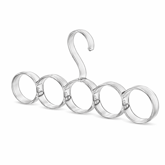 Dependable Industries Essentials 5-Hole Snag-Free Scarf Hanger Closet Organizer, Clear