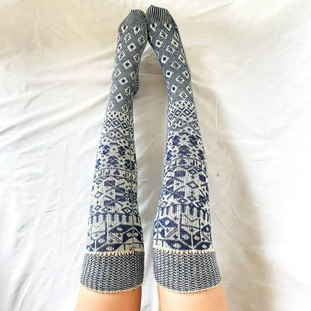 

5 pairs Stockings Stockings Cotton Ladies High Women Warm Socks The Girls Warm Thigh OVER KNEE Long Christmas Knit Socks womens socks Color random
