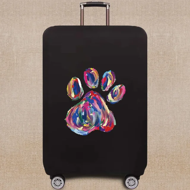 Travel Accessories Luggage Case Suitcase Dust Protective Cover 18-28 Inch Footprints Pattern Series Trolley Case Elastic Cover 8Footprints011 M