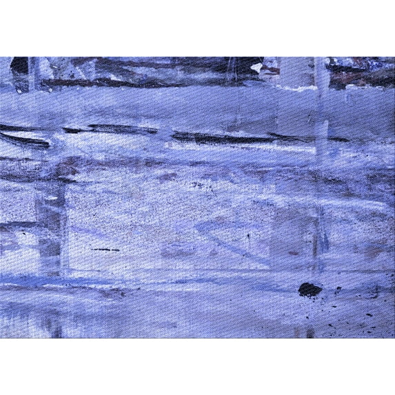 Ahgly Company Machine Washable Indoor Rectangle Transitional Day Sky Blue Area Rugs, 5' x 8'