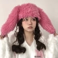 thumbnail image 4 of vlrwzc Long Ear Plush Hat Cartoon Animal Cap Rabbit Ears Plush Beanie Hat Women Winter Warm Hat Protective Ear Cold Hat, 4 of 7