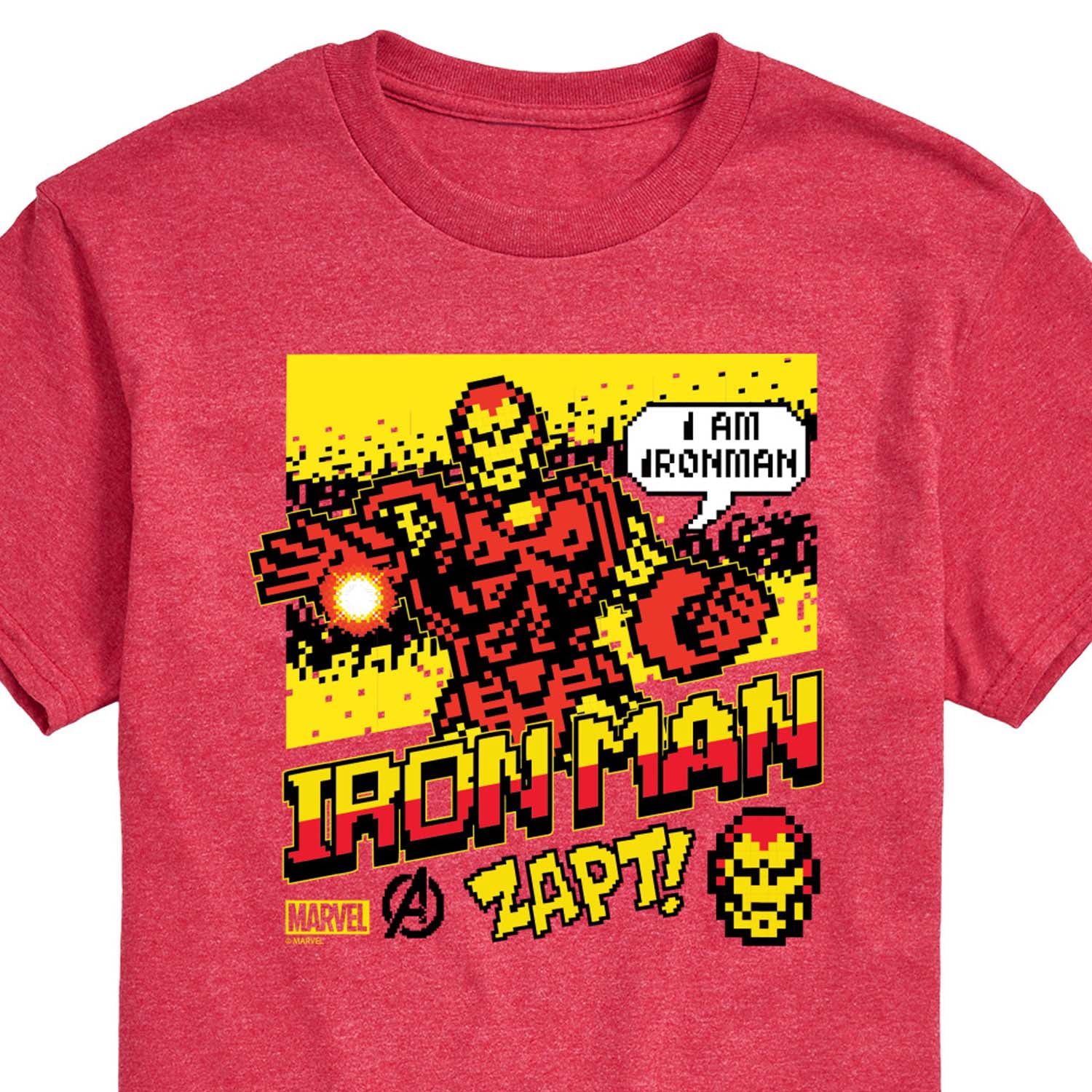 Marvel Iron Man - 8 Bit Pixelated - Men's Short Sleeve Graphic T-Shirt