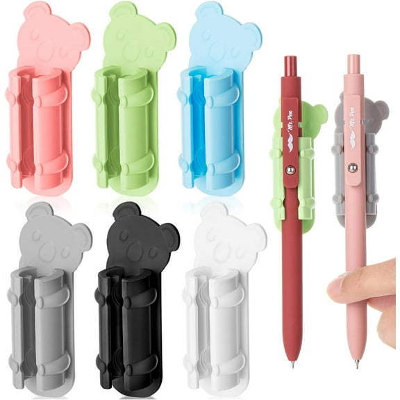 Mr. Pen- Adhesive Pen Holders, 6 Pack, Colorful Koala Shaped Silicone Pen Holder for Wall