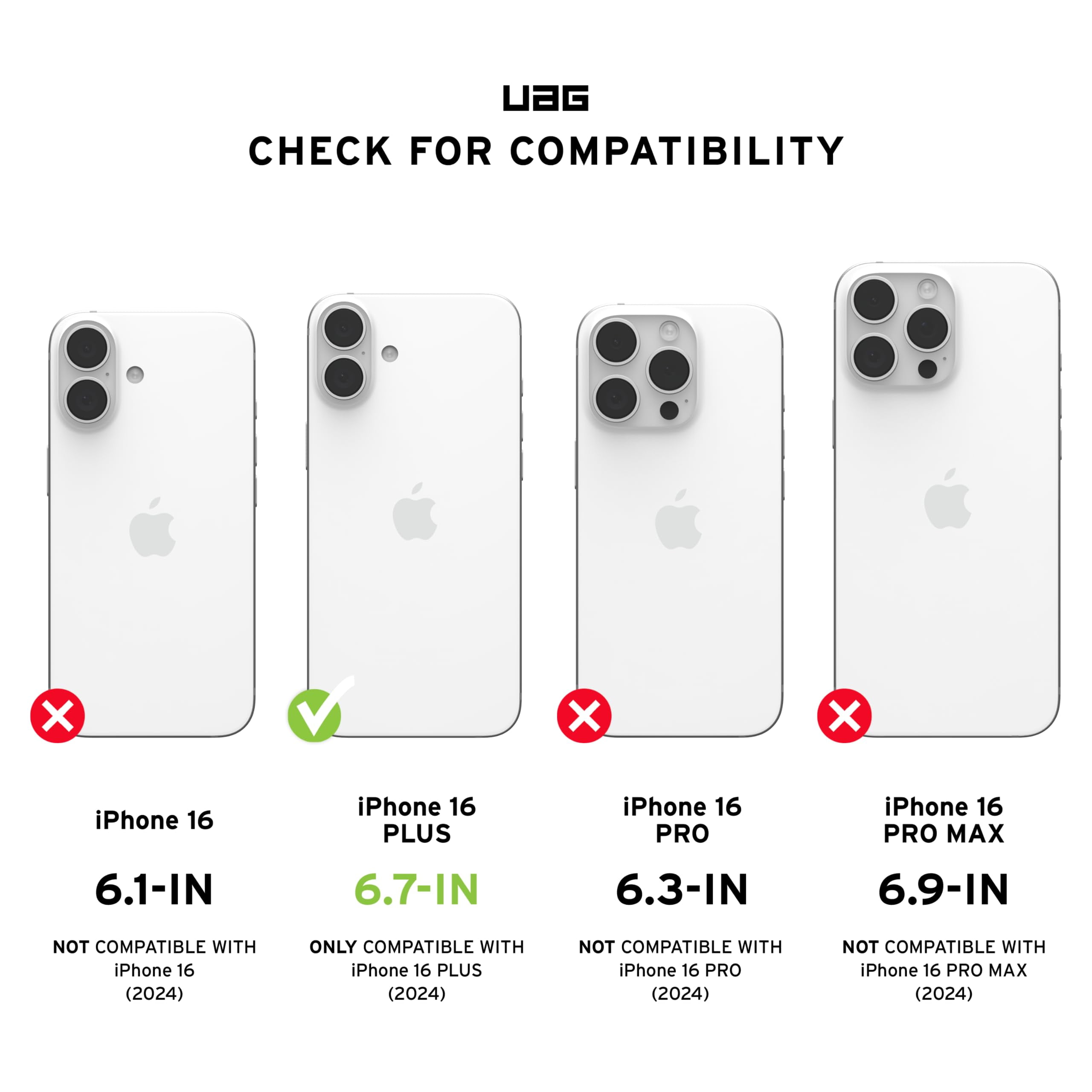 UAG iPhone 16 Plus Case 6.7" Civilian - Compatible with MagSafe Charging Rugged Slim Sleek Shockproof Anti-Slip Military Grade Protective Cover, Black