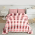 thumbnail image 2 of Manfei Cute Heart Print Full Size Comforter Sets for Girls, Red White Bedding Comforter Set, Love Theme Bedding Sets, Luxury Bedroom Decor Reversible 3 Pieces, 2 of 8