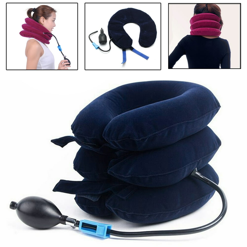Nerve Neck Stretcher Cervical Traction Device, Inflatable Ushape Pillow for Home Pain Treatment