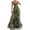 Army Green, variant on SCSAlgin Women's Mesh Printed Suspender Dress With Suspender V-neck Maxi Dresses