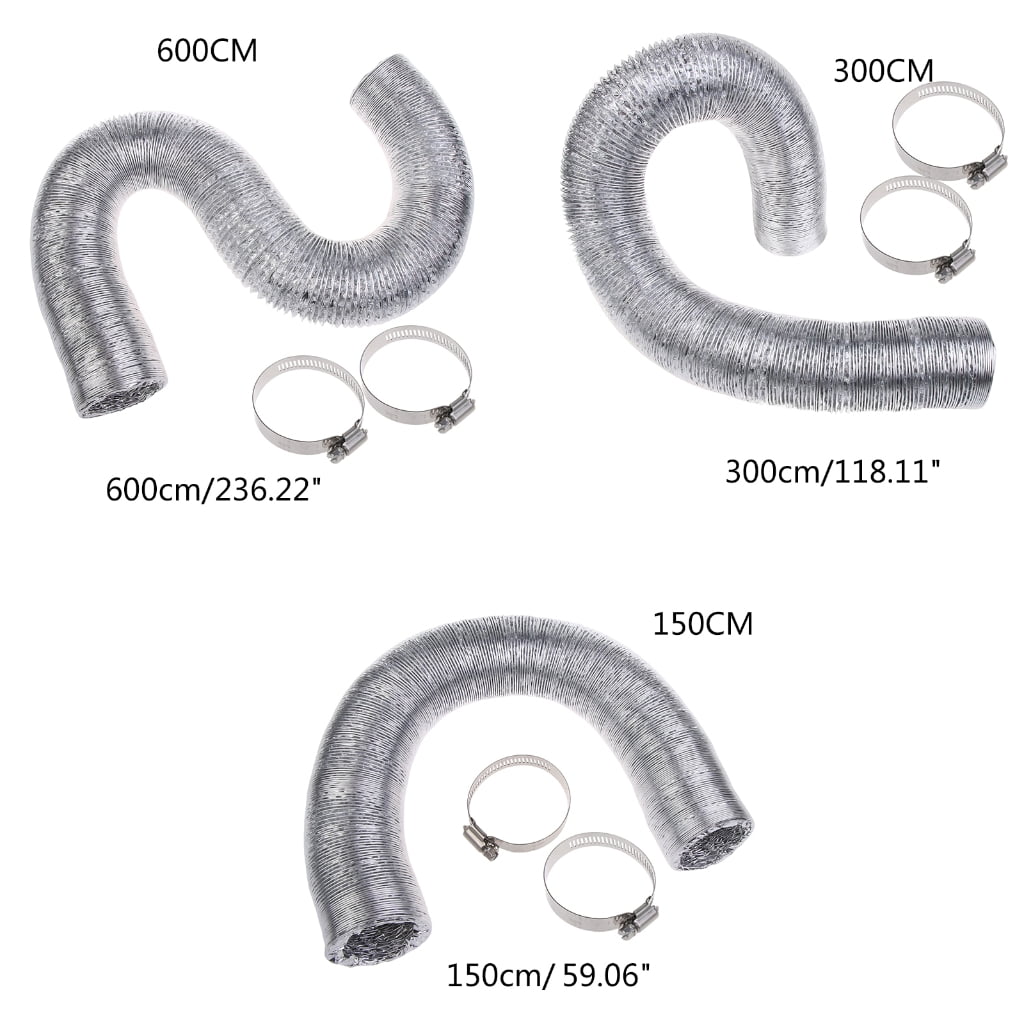 MOMOJIA Heavy Duty 2 Layer Dryer Vent Hose Aluminum Ducting with 2 Screw Clamps