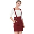 thumbnail image 2 of INSPIRE CHIC Día de San Patricio Falda De Tirantes Rectos De Cintura Alta De Traje De Navidad Para Mujer Borgo?a XS, 2 of 6