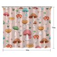 thumbnail image 5 of Pink Mushroom Cartoon Light Pattern Shower Curtain 84"x72" ,Bathroom Decorative Shower Curtains Set with 12 Hooks,Modern Waterproof Washable Shower Curtain, 5 of 6